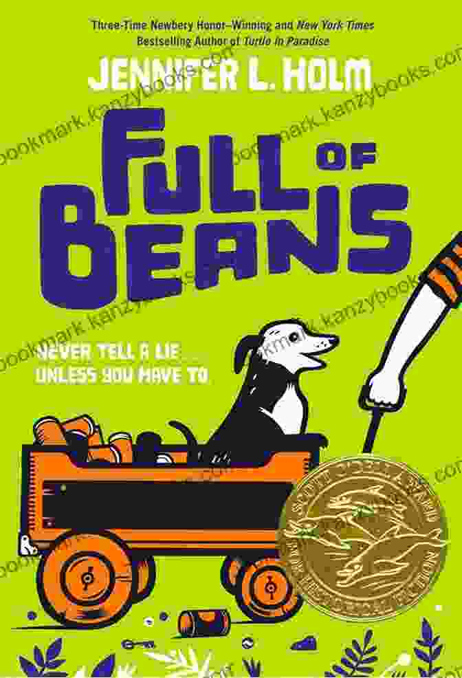 Full Of Beans Book Cover Featuring A Girl With A Bean Sprout Growing Out Of Her Head Full Of Beans Jennifer L Holm