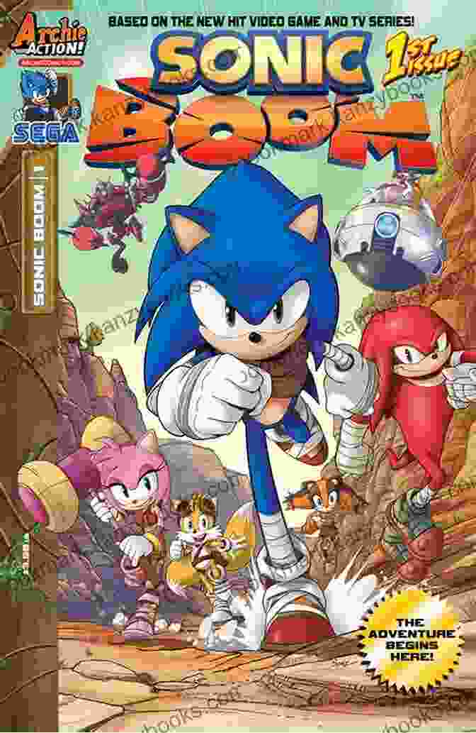 Sonic Boom Comic Book Cover: Sonic And His Friends Racing Through Green Hill Zone Sonic Boom Comic Book: The Curse Of Buddy Buddy Temple